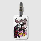 Wolfshond en bloemen vreugde bagagelabel (Voorkant (verticaal))