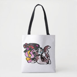 Wolfshond en bloemen vreugde tote bag