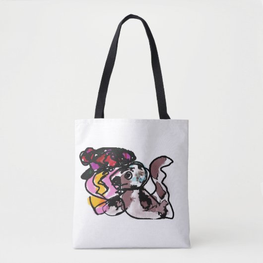 Wolfshond en bloemen vreugde tote bag (Voorkant)