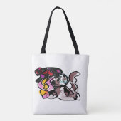 Wolfshond en bloemen vreugde tote bag (Achterkant)