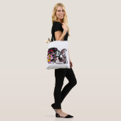 Wolfshond en bloemen vreugde tote bag (Op model)