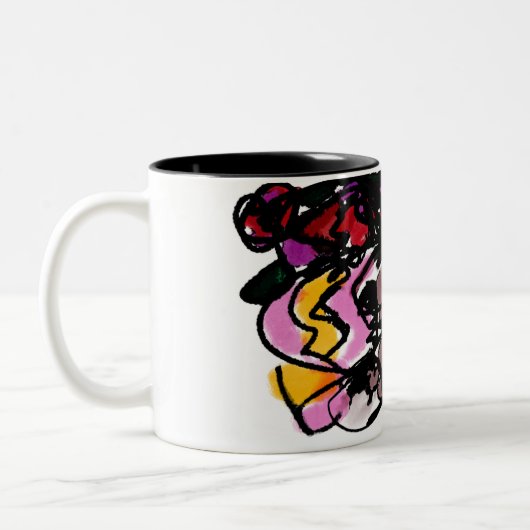 Wolfshond en bloemen vreugde tweekleurige koffiemok (Links)