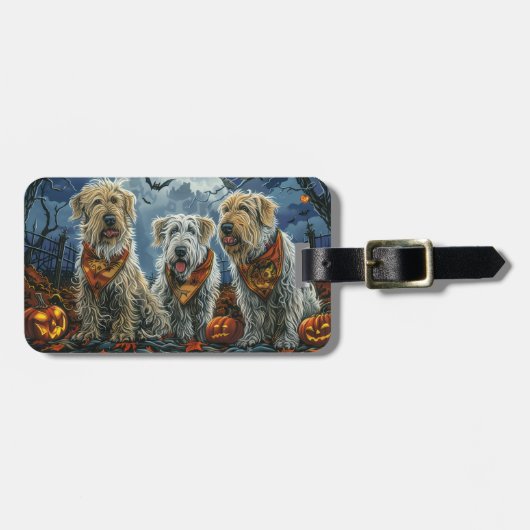 Wolfshond Halloween Spooky Bagagelabel (Voorkant horizontaal)