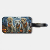 Wolfshond Halloween Spooky Bagagelabel (Achterkant horizontaal)