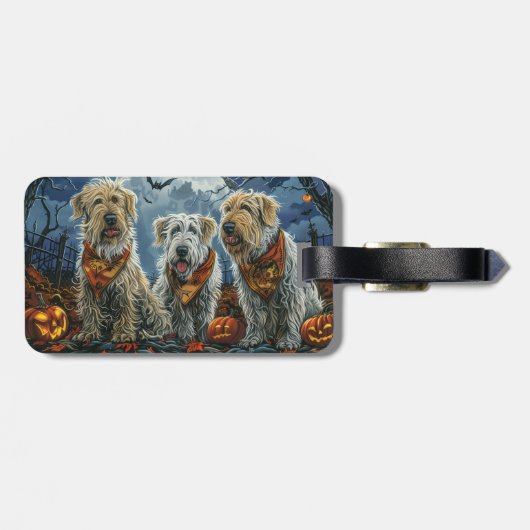 Wolfshond Halloween Spooky Bagagelabel (Achterkant horizontaal)