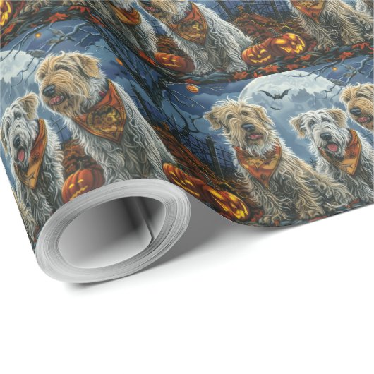 Wolfshond Halloween Spooky Cadeaupapier (Rol Hoek)