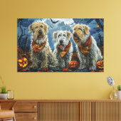 Wolfshond Halloween Spooky Canvas Afdruk (Insitu (Woonkamer))