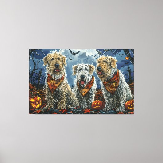 Wolfshond Halloween Spooky Canvas Afdruk (Voorkant)