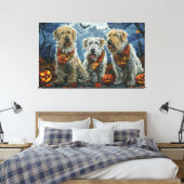 Wolfshond Halloween Spooky Canvas Afdruk (Insitu (Slaapkamer))