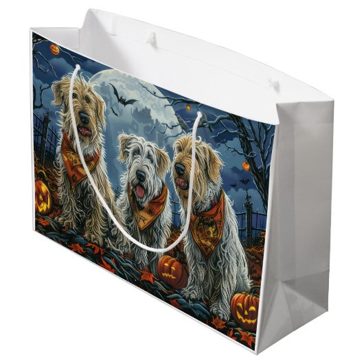 Wolfshond Halloween Spooky Groot Cadeauzakje (Achterkant Gekanteld)