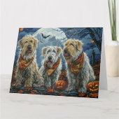 Wolfshond Halloween Spooky Kaart (Voorkant)