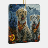 Wolfshond Halloween Spooky Keramisch Ornament (Rechts)