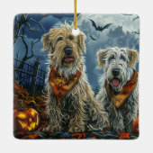 Wolfshond Halloween Spooky Keramisch Ornament (Achterkant)