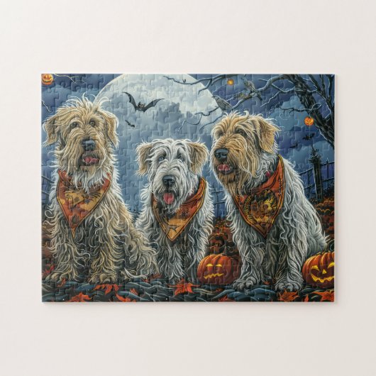 Wolfshond Halloween Spooky Legpuzzel (Horizontaal)
