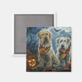 Wolfshond Halloween Spooky Magneet (Voorkant / Achterkant)