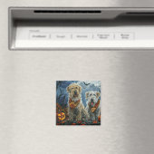 Wolfshond Halloween Spooky Magneet (Insitu (Vaatwasser))