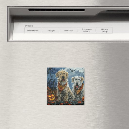 Wolfshond Halloween Spooky Magneet (Insitu (Vaatwasser))