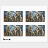 Wolfshond Halloween Spooky Rechthoekige Sticker (Vel)