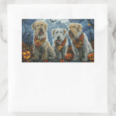 Wolfshond Halloween Spooky Rechthoekige Sticker (Tas)