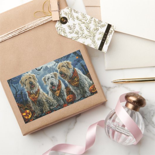 Wolfshond Halloween Spooky Rechthoekige Sticker (Geschenken)