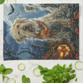 Wolfshond Halloween Spooky Theedoek (Gevouwen)