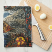 Wolfshond Halloween Spooky Theedoek (Quarter Fold)