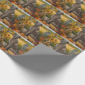 Wolfshond Hond Herfst Oogst Dankdag Cadeaupapier (Hoek)