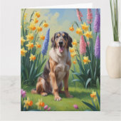 Wolfshond Hond Spring Bloemen Schilderen Kaart (Voorkant)
