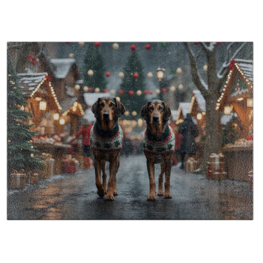 Wolfshond Honden Kerst Sneeuw Vakantie Snijplank (Voorkant)