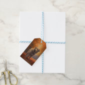 Wolfshond in herfstbladeren val inspireert cadeaulabel (Met Touw)