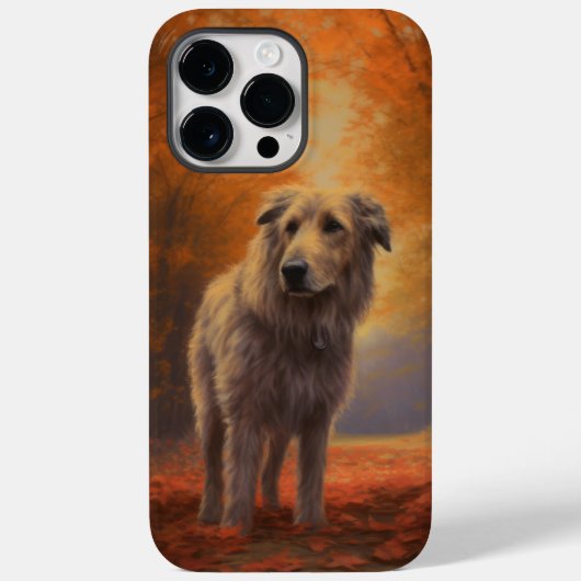 Wolfshond in herfstbladeren val inspireert Case-Mate iPhone case (Achterkant)