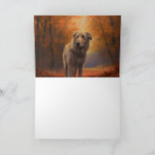 Wolfshond in herfstbladeren val inspireert kaart (Binnen)