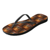 Wolfshond in herfstbladeren val inspireert  teenslippers (Schuin)