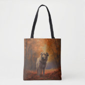 Wolfshond in herfstbladeren val inspireert tote bag (Voorkant)