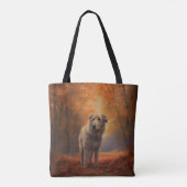 Wolfshond in herfstbladeren val inspireert tote bag (Achterkant)