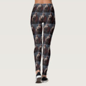 Wolfshond Met Kerstman Feestelijke Kerst Leggings (Achterkant)