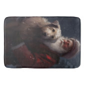 Wolfshond met kerstman Feestelijke Kerstmis Badmat (Voorkant)