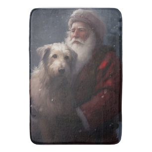 Wolfshond met kerstman Feestelijke Kerstmis Badmat