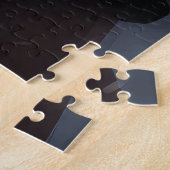 Wolfshond Met Kerstman Feestelijke Kerstmis Legpuzzel (Zijkant)