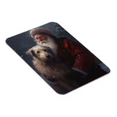 Wolfshond met kerstman Feestelijke Kerstmis Magneet (Rechterzijde)