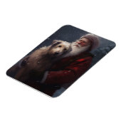 Wolfshond met kerstman Feestelijke Kerstmis Magneet (Linkerzijde)
