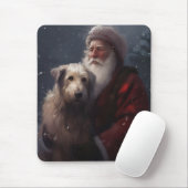 Wolfshond Met Kerstman Feestelijke Kerstmis Muismat (Met muis)