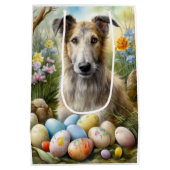 Wolfshond met paaseieren vakantie medium cadeauzakje (Achterkant)