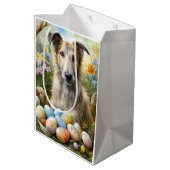 Wolfshond met paaseieren vakantie medium cadeauzakje (Achterkant Gekanteld)