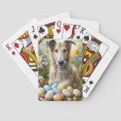 Wolfshond met paaseieren vakantie pokerkaarten (Achterkant)