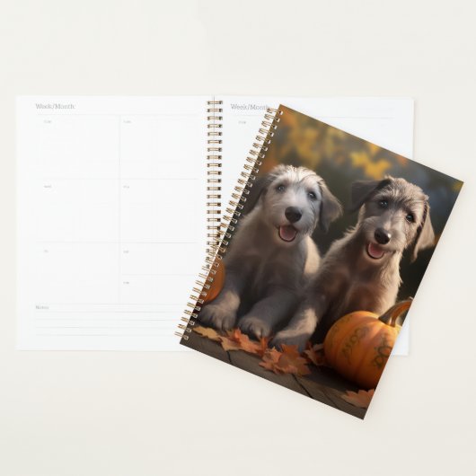 Wolfshond Puppy Herfst Plezier Pompoen Planner (Display)