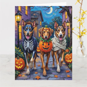 Wolfshond Trick-or-Treating Halloween Kostuums Kaart