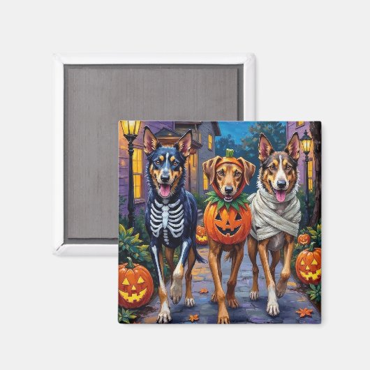Wolfshond Trick-or-Treating Halloween Kostuums Magneet (Voorkant / Achterkant)