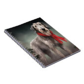 Wolfshondhond in Sneeuw Kerstmis Notitieboek (Rechterzijde)