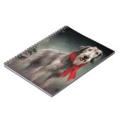 Wolfshondhond in Sneeuw Kerstmis Notitieboek (Linkerzijde)